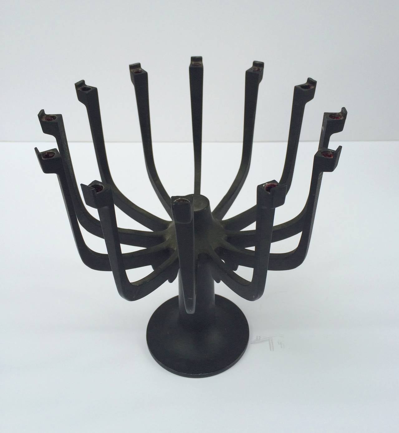 Gunnar Cyren
Aglow
Cast iron candelabra
Circa 1970
Manufactured in France by Dansk
8.5 high x 7.5 diameter
Excellent condition