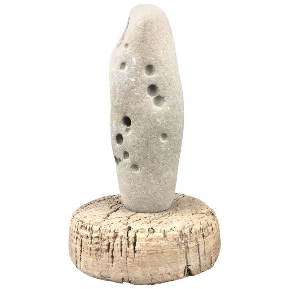 Sea Stone and Driftwood Sculpture by Beat Generation Surrealist John Baxter For Sale