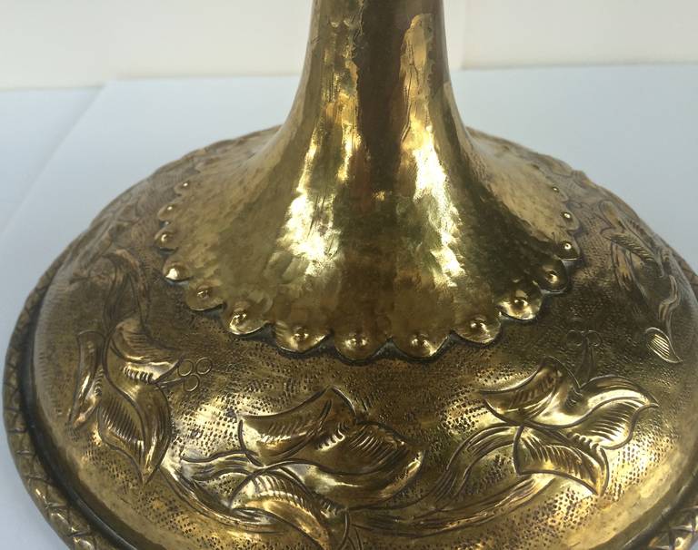 Hammered Brass Compote by Egidio Casagrande For Sale 3