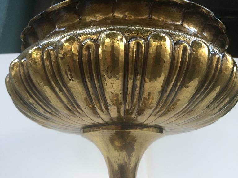 Hammered Brass Compote by Egidio Casagrande For Sale 2