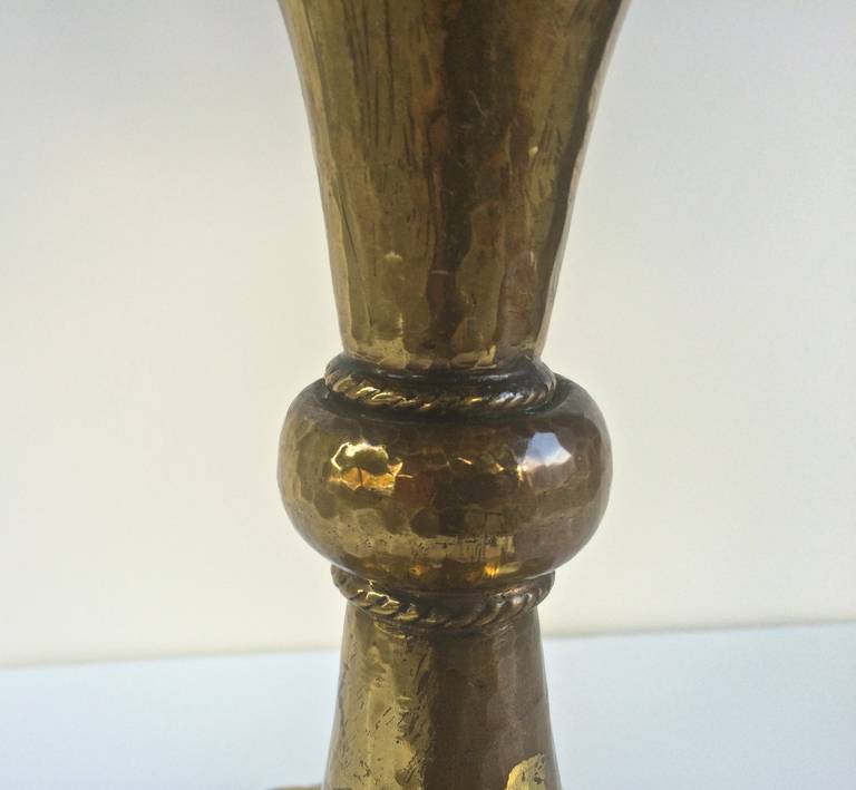 Hammered Brass Compote by Egidio Casagrande For Sale 1