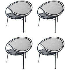 Retro Four Salterini Clamshell Lounge Chairs Designed by Maurizio Tempestini