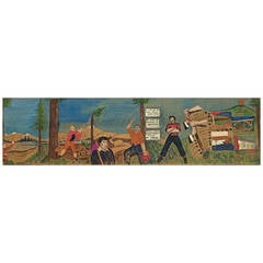 Mid-Century California Labor Mural Painting