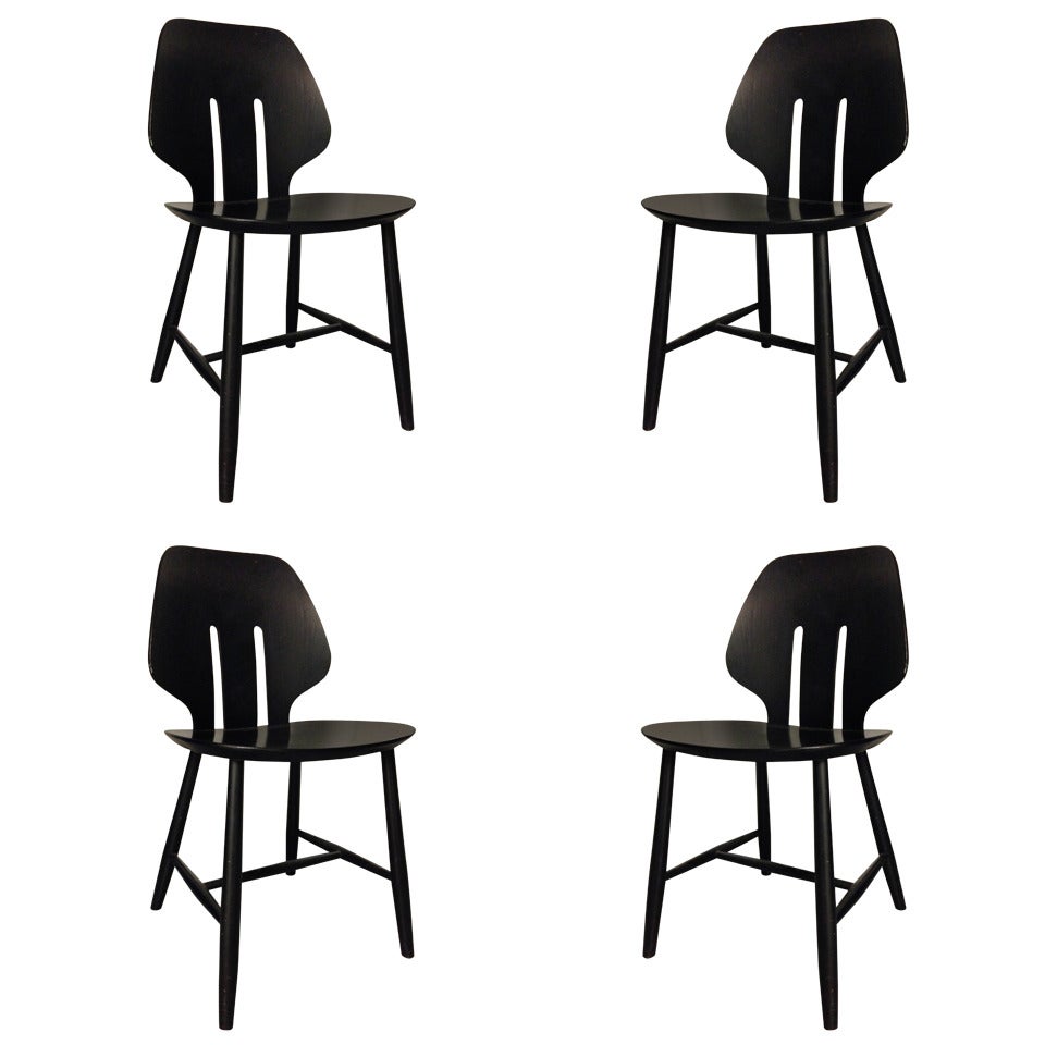 Set of Four Chairs by Ejvind A. Johansson for FDB Mobler For Sale