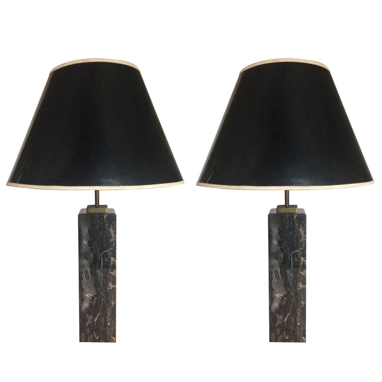 Pair of Robsjohn-Gibbings Marble Lamps for Hansen Lighting