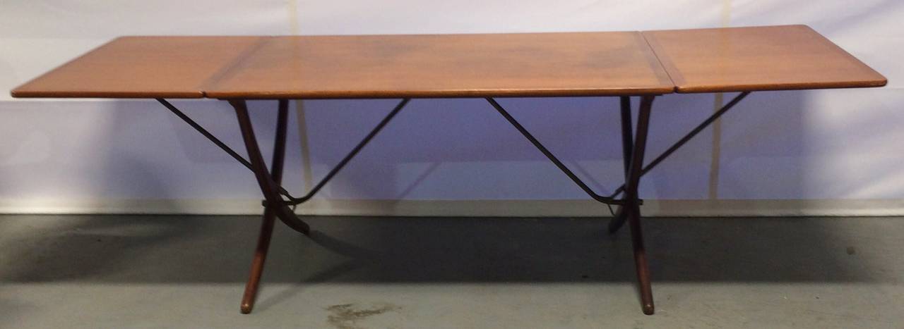 Mid-Century Modern Hans Wegner Teak Drop-Leaf Dining Table