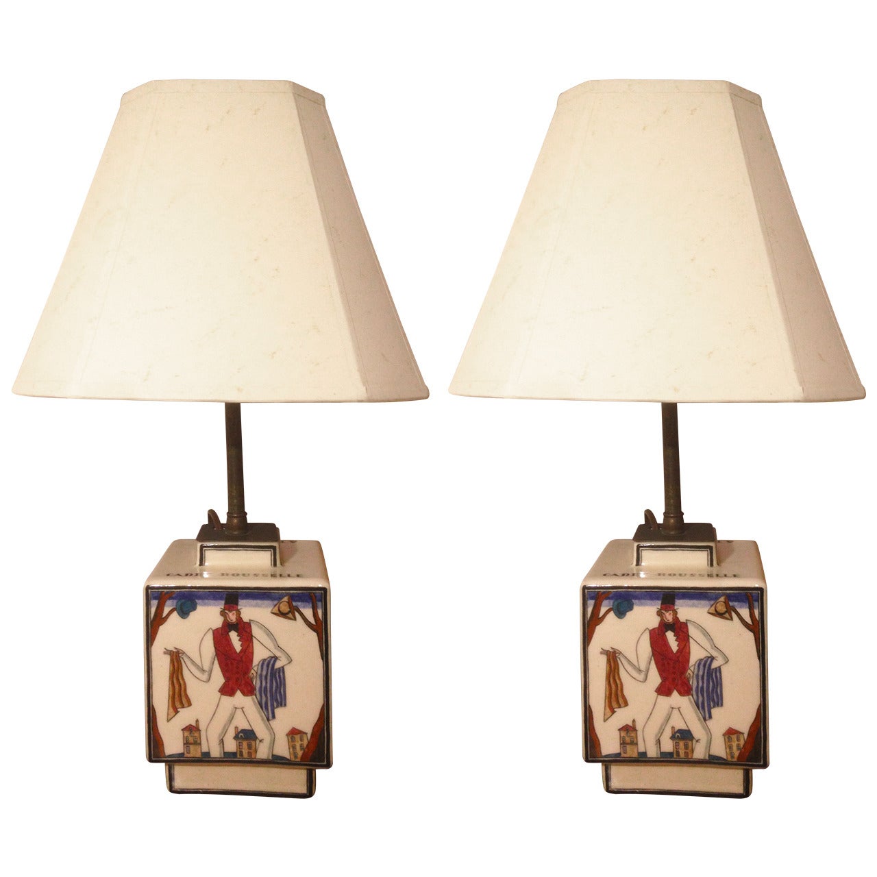 Pair of Robert Lallemant Ceramic Lamps