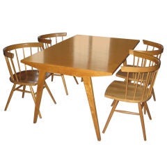Early George Nakashima Table and 4 Chairs Set for Knoll