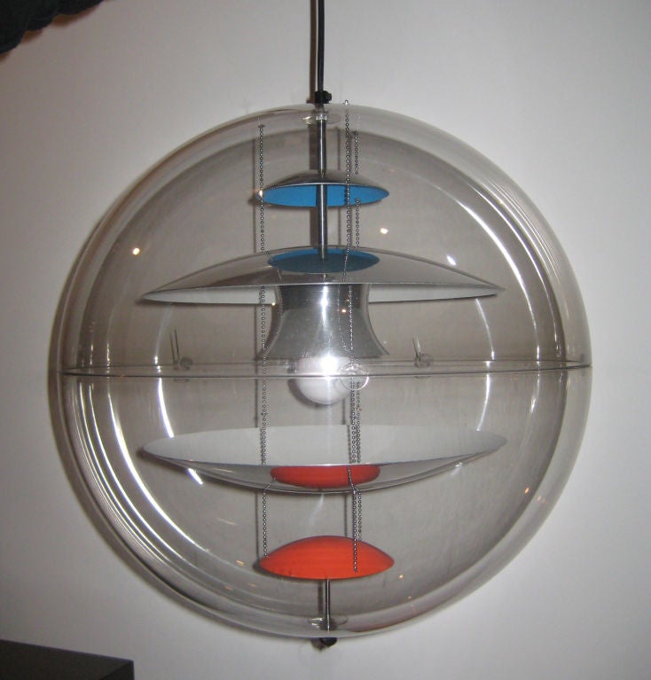This early production example of Panton's classic Globe lamp is in near pristine condition. For Poul Henningsen.