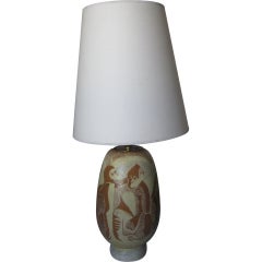 Vicke Lindstrand Ceramic Lamp for Uppsala Ekerby 6