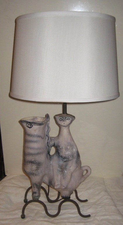 French Pottery Lamp