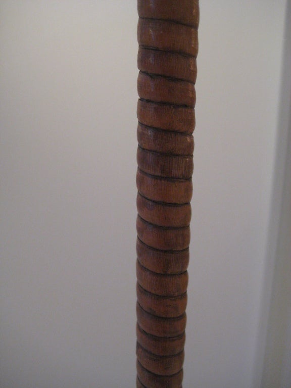 Paavo Tynell Brass and Cane Floor Lamp