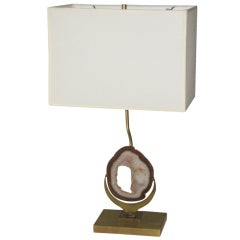 Willy Daro Bronze and Agate Table Lamp