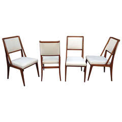 Set of Four Walnut Chairs in the Style of Gio Ponti for Singer & Sons