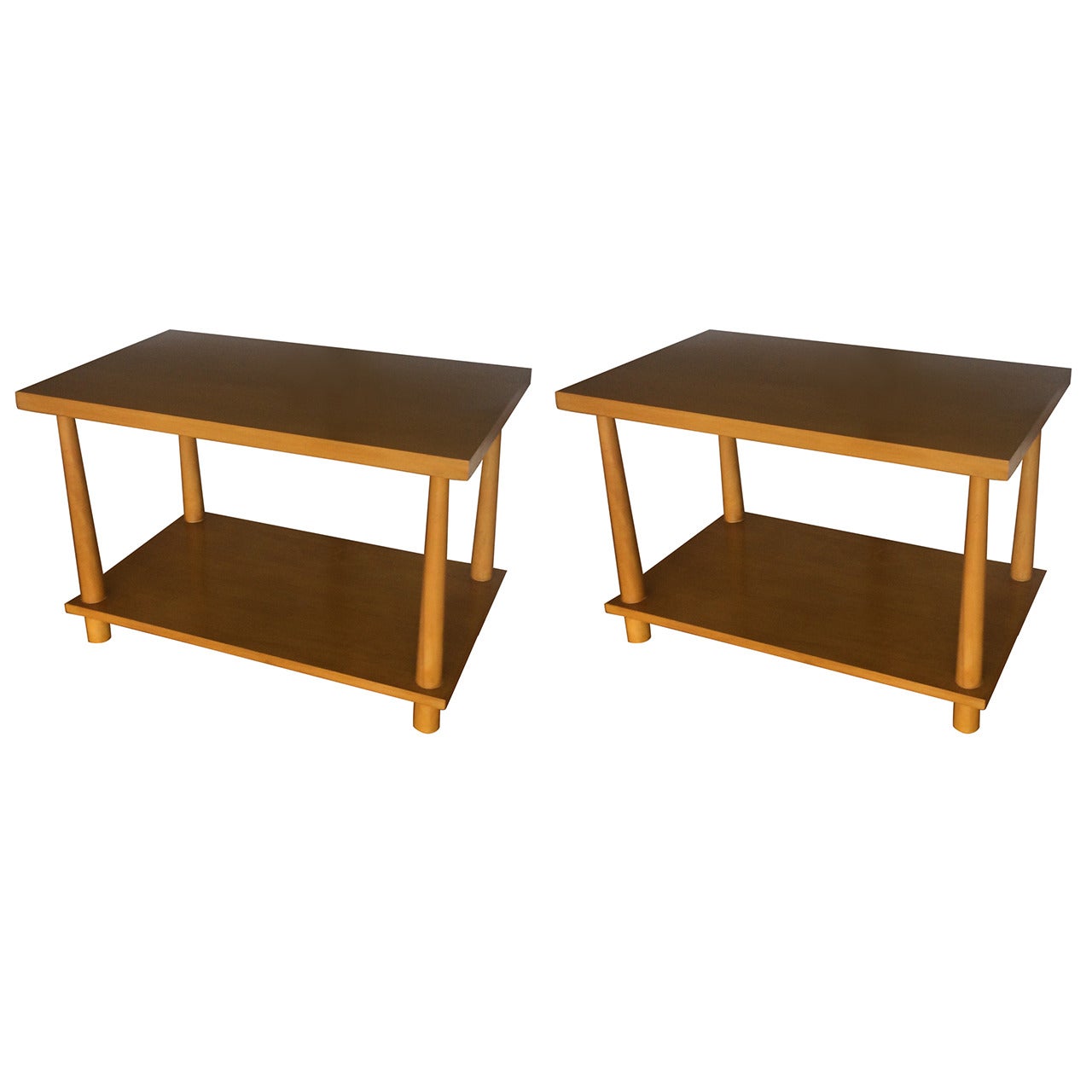 Pair of Walnut End Tables by T.H. Robsjohn-Gibbings