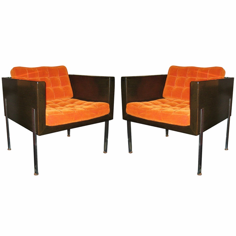 Pair of Harvey Probber Cube Chairs