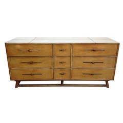Tommi Parzinger Birch and Rattan Chest for Willow and Reed