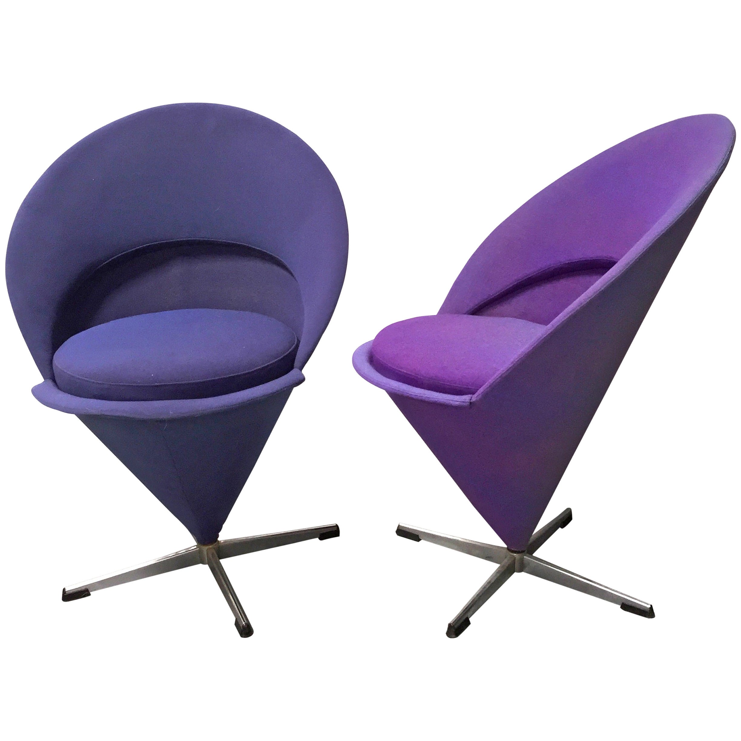 Pair of Verner Panton Cone Chairs