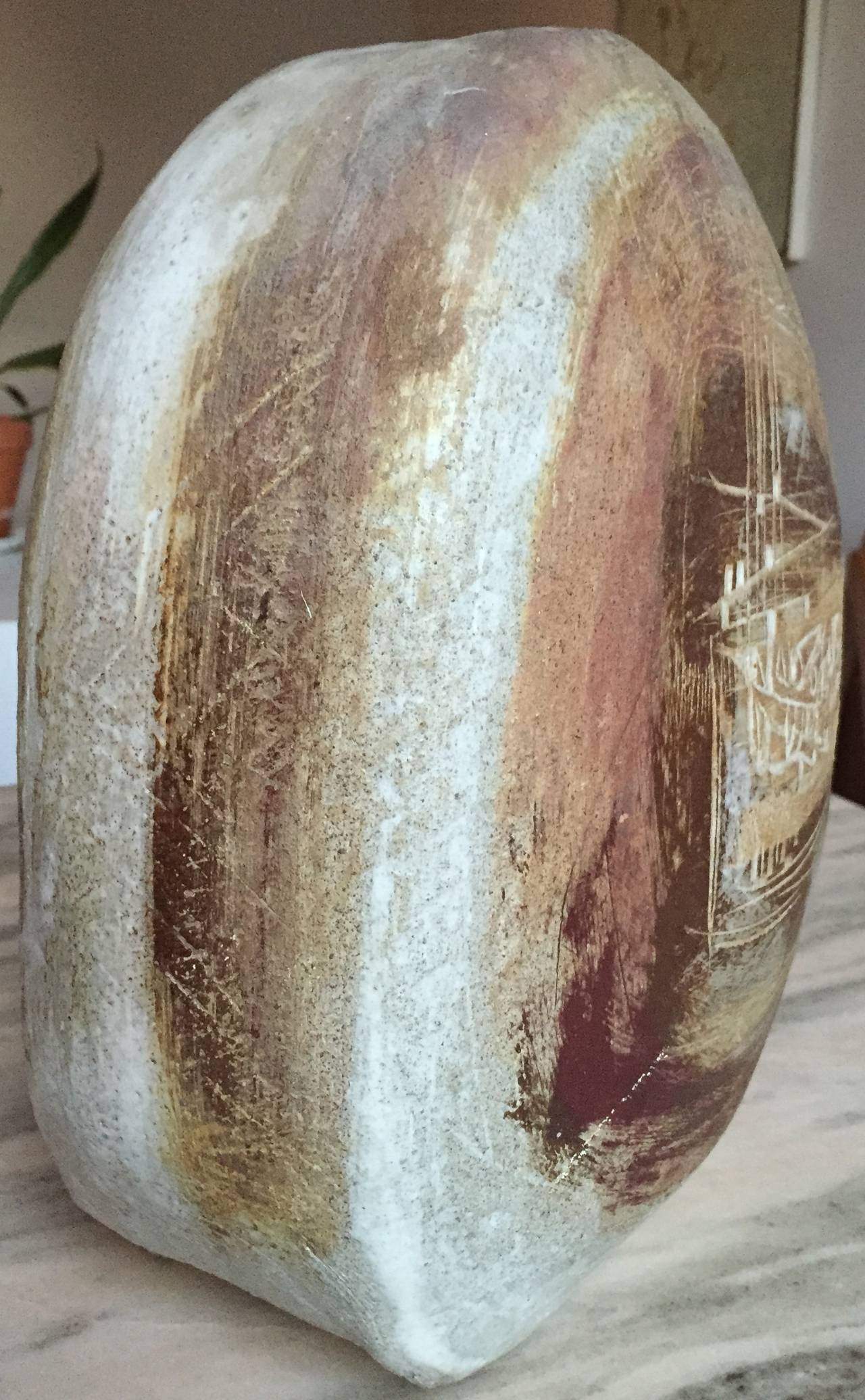 Wonderful Frances Simches Pottery Vase In Excellent Condition In Brooklyn, NY