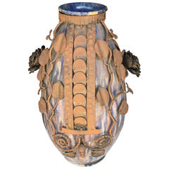 Monumental Roger Guerin Vase with François Carion Ironwork 2