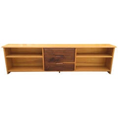 White Oak and Black Walnut Low Shelf by Robert Whitley 10