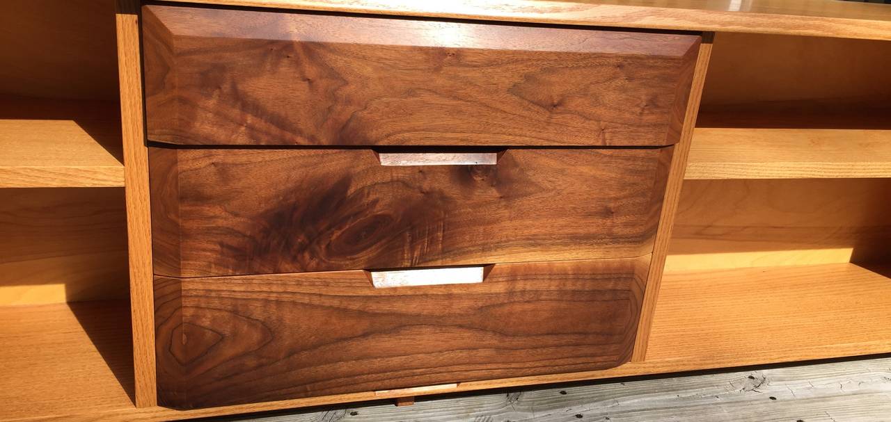 black walnut shelves