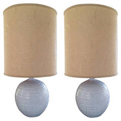 Pair of Italian Hand-Thrown Table Lamps