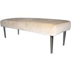 Dunbar Bench with Polished Steel Legs