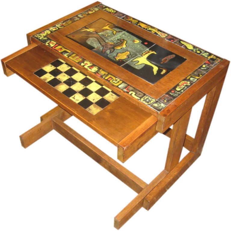 Vladimir Kagan Nesting Table with Kasuba Tiles