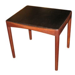 Teak and Leather Occasional Table by Madsen and Larsen