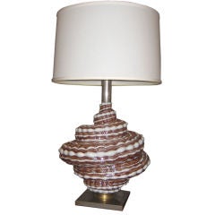 Enormous French Ceramic and Nickeled Bronze Table Lamp