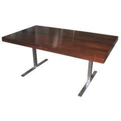 Rosewood and Steel Dining Table by Georg Petersen