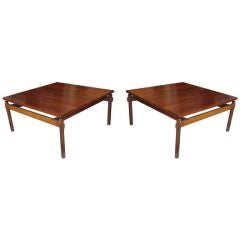 Rare Pair of Ico Parisi Rosewood Tables for Cassina