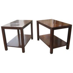 Pair of Robsjohn-Gibbings Walnut Side Tables