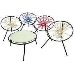 Rare Five-Piece Spider Patio Set by Hoffer 4