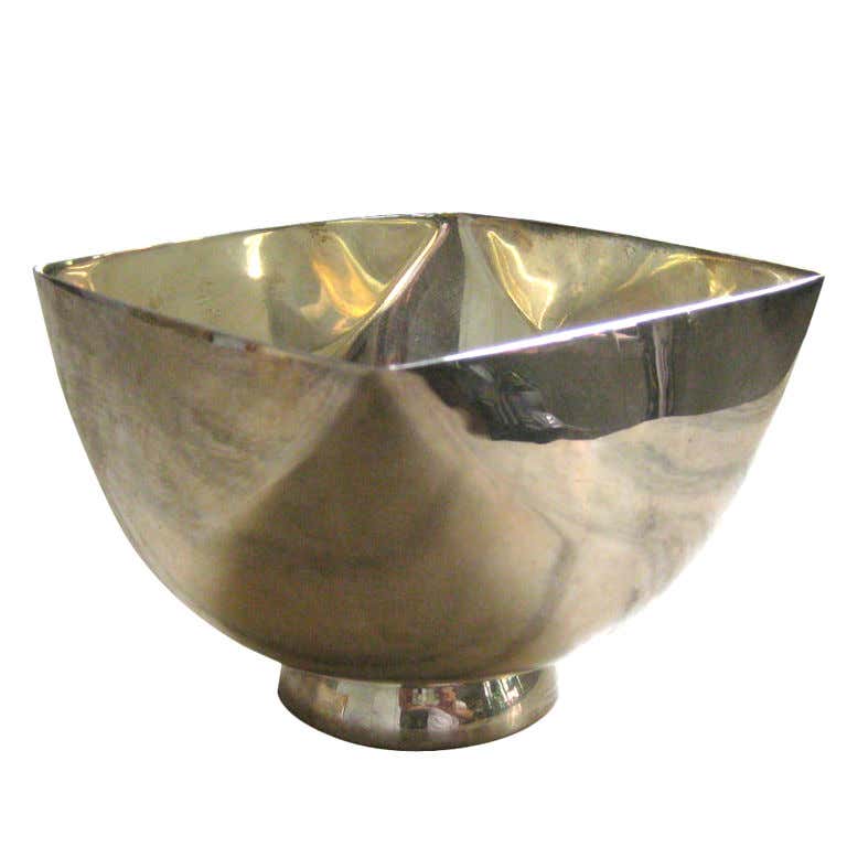 Large NickelPlated Trophy Bowl by Ward at 1stdibs