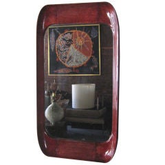 Aldo Tura Oxblood Red Parchment Mirror