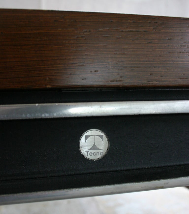 Magnificent Double Sized Dark Walnut Desk by Osvaldo Borsani for Tecno For Sale 2