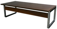 Magnificent Double Sized Dark Walnut Desk by Osvaldo Borsani for Tecno