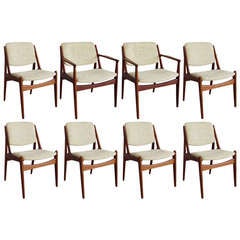 Set of Eight Arne Vodder Dining Chairs