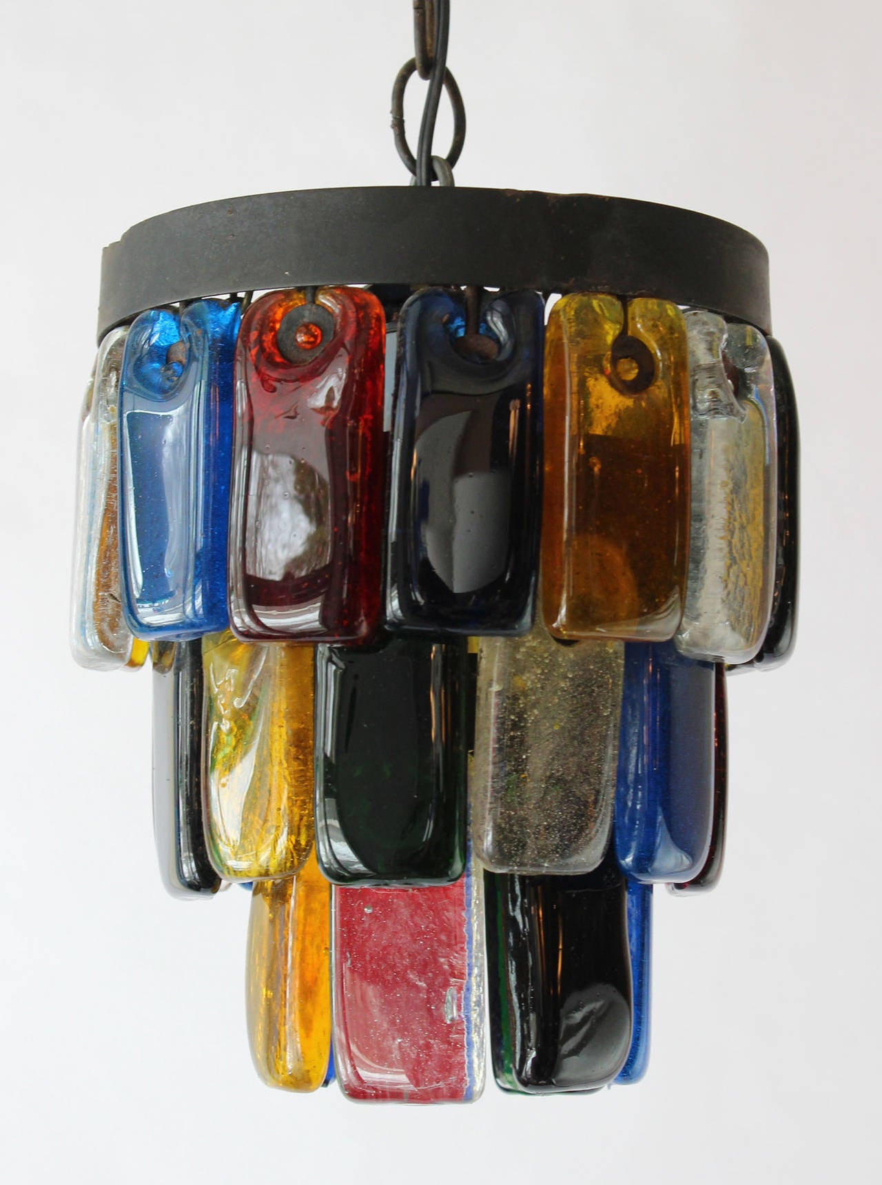 Mid-Century Modern Brutal Style Glass Pendants For Sale