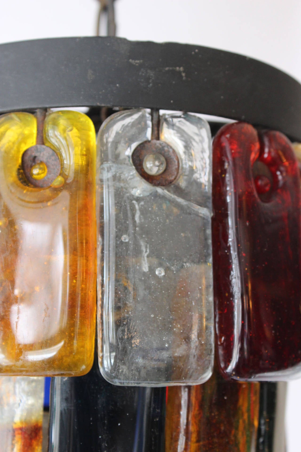 Late 20th Century Brutal Style Glass Pendants For Sale