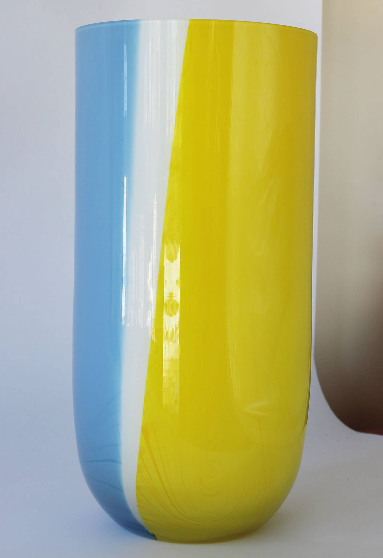 Mid-Century Modern Tall Murano Cased Glass Vase