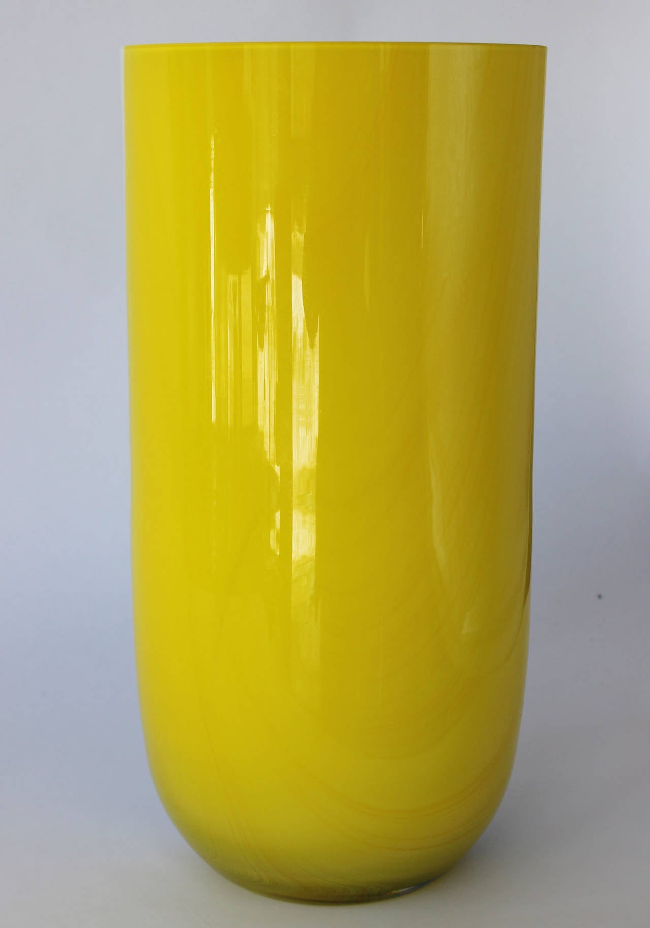 Late 20th Century Tall Murano Cased Glass Vase