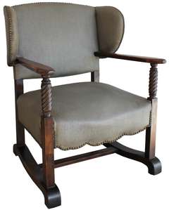 Mahogany Wingback Chair