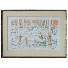 Leda and the Swan Lithograph