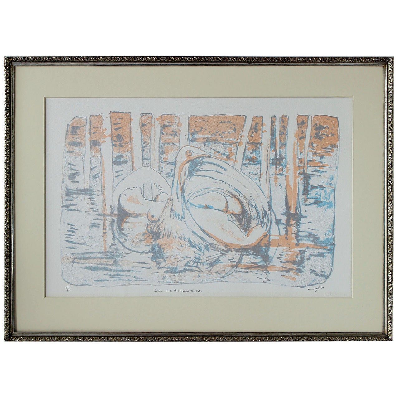 Leda and the Swan Lithograph For Sale