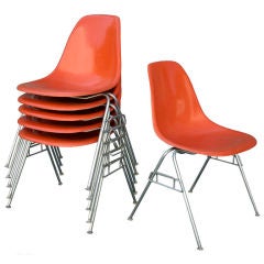 Set of Six Stackable Eames Chairs