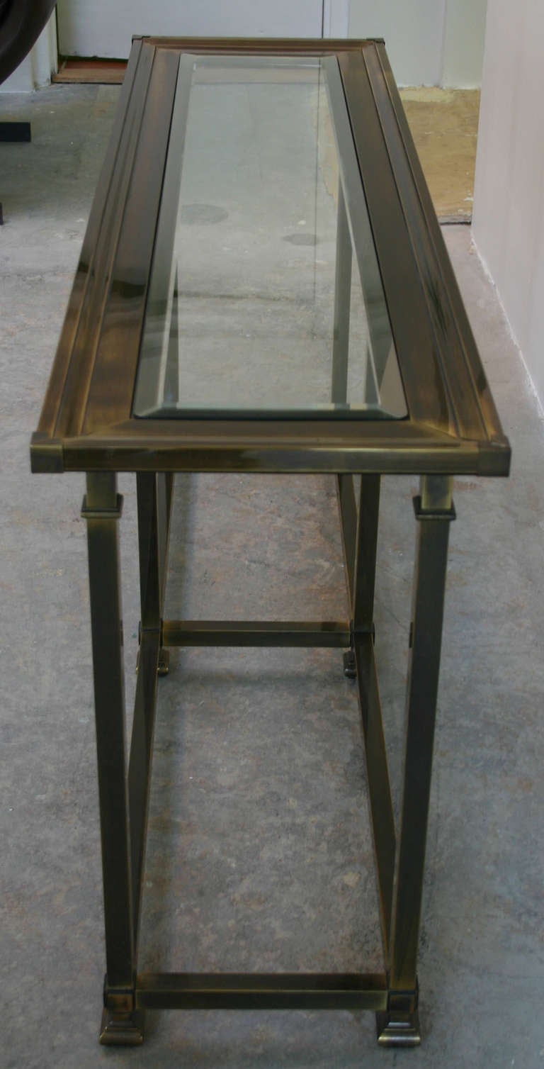 American Mastercraft Brass Console For Sale