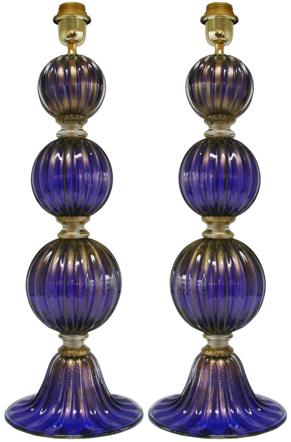 Pair Murano Tassel Lamps